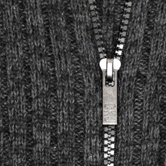 Calvin Klein Jeans 100% Cotton Men's Ribbed Knit Grey Cardigan Sweater … - Picture 6 of 13